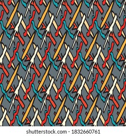 color abstract ethnic seamless pattern in graffiti style with elements of urban modern style bright quality illustration for your design