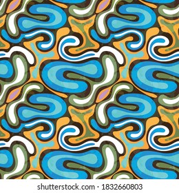 color abstract ethnic seamless pattern in graffiti style with elements of urban modern style bright quality illustration for your design