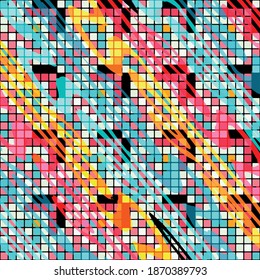 color abstract ethnic seamless pattern in graffiti style with elements of urban modern style bright quality illustration for your design