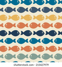 Color abstract fish pattern.Background.Vintage Wallpaper