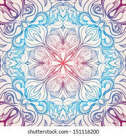 color abstract floral pattern on a beige background. vector illustration 