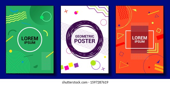 Color Abstract geometric background. Poster, banner or cover. Modern geometric style design.
