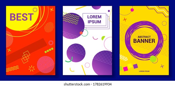 Color Abstract geometric background. Poster, banner or cover. Modern geometric style design.