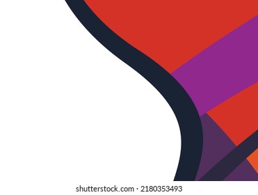 Color abstract geometric composition background from thick paper sheets, cardboard. Red, Yellow, Blue, Green, Violet, Brown, Orange, and Black.