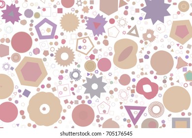 Color abstract geometric mixed pattern generative art background. No overlapping. Vector illustration graphic.