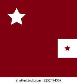 Color abstract geometric pattern with square and star. Seamless background in the style of the chinese flag. Viva magenta minimalism geometrical backdrop.