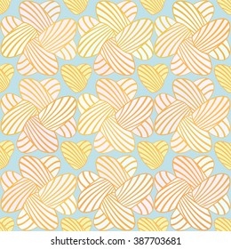 Color abstract geometric seamless pattern on blue background. Vector 