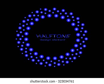 Color abstract Halftone Logo Design Element, vector illustration black background