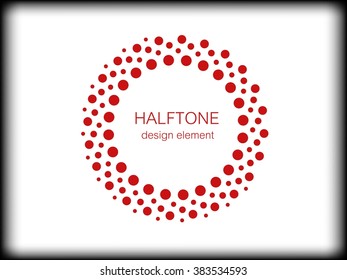 Color Abstract Halftone Logo Design Element, vector illustration