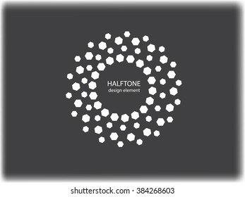 Color Abstract Halftone Logo Design Element, vector illustration