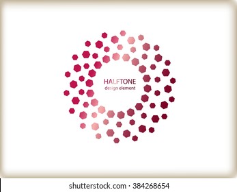 Color Abstract Halftone Logo Design Element, vector illustration