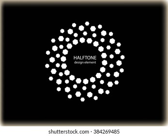 Color Abstract Halftone Logo Design Element, vector illustration