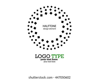 Color Abstract Halftone Logo Design Element, vector illustration