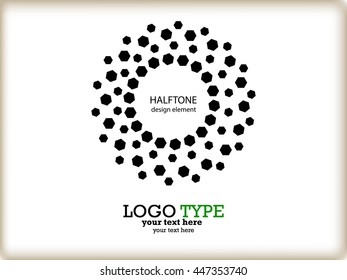 Color Abstract Halftone Logo Design Element, vector illustration
