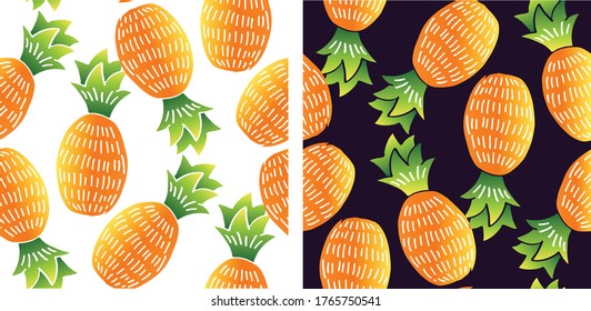 Color abstract hand drawn doodle tropical pattern background. Trendy template design texture.