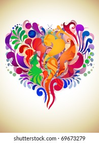 Color abstract heart