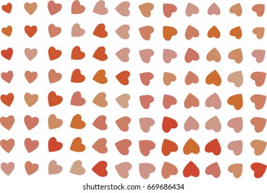 Color abstract heart or love pattern generative art background. Style of mosaic or tile. Vector illustration graphic.