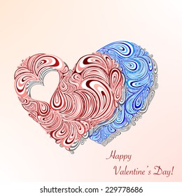 Color abstract hearts for Valentine's Day 