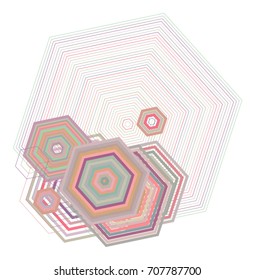 Color abstract hexagon geometric pattern generative art background. Vector illustration graphic.