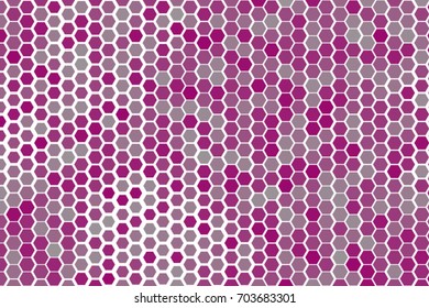 Color abstract hexagon pattern generative art background. Style of mosaic or tile. Vector illustration graphic.