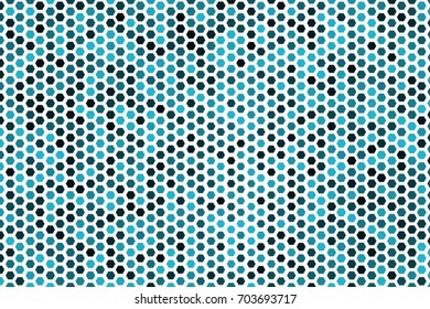 Color abstract hexagon pattern generative art background. Style of mosaic or tile. Vector illustration graphic.