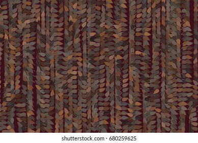 Color abstract leaves drawing pattern generative art background. Style of mosaic or tile. Vector illustration graphic.