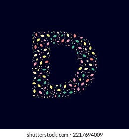 Color Abstract letter D nature leaves 