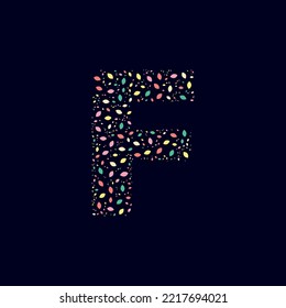 Color Abstract letter F nature leaves 