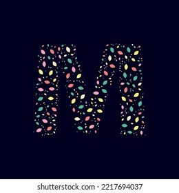 Color Abstract letter M nature leaves 