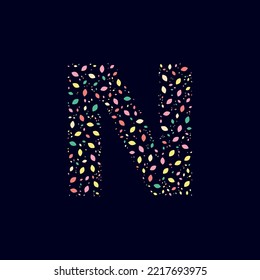 Color Abstract letter N nature leaves 