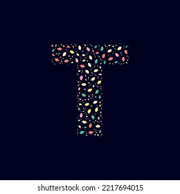 Color Abstract letter T nature leaves 