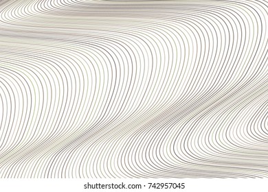 Color abstract line, curve & wave geometric pattern generative art background. Vector illustration graphic.