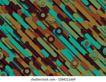 Color Abstract Lines an Circles Generative Art background illustration