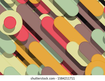 Color Abstract Lines an Circles Generative Art background illustration