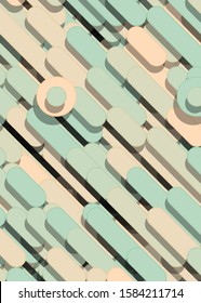Color Abstract Lines an Circles Generative Art background illustration