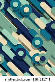 Color Abstract Lines an Circles Generative Art background illustration