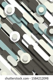 Color Abstract Lines and Circles Generative Art background illustration
