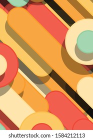 Color Abstract Lines and Circles Generative Art background illustration