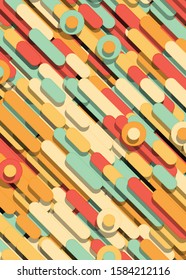 Color Abstract Lines and Circles Generative Art background illustration