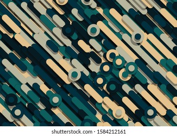 Color Abstract Lines and Circles Generative Art background illustration