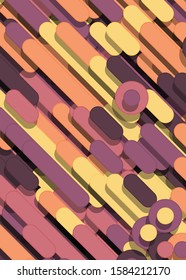 Color Abstract Lines and Circles Generative Art background illustration