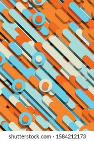 Color Abstract Lines and Circles Generative Art background illustration