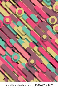 Color Abstract Lines and Circles Generative Art background illustration