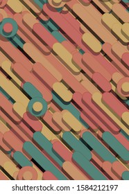 Color Abstract Lines and Circles Generative Art background illustration