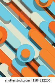 Color Abstract Lines and Circles Generative Art background illustration