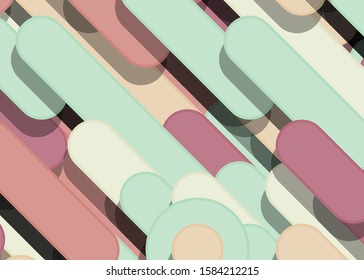 Color Abstract Lines and Circles Generative Art background illustration