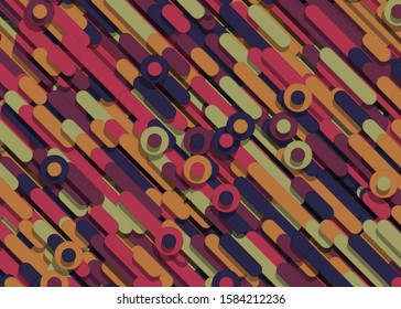 Color Abstract Lines and Circles Generative Art background illustration