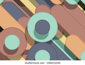 Color Abstract Lines and Circles Generative Art background illustration
