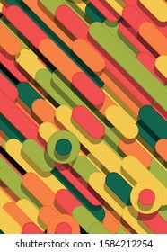 Color Abstract Lines and Circles Generative Art background illustration