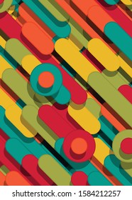 Color Abstract Lines and Circles Generative Art background illustration